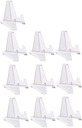 10PCS Triangle Display Stands Display Easel Holder Plastic Display Easel Rack for Gamr Card, Post Card, Medal in Saudi Arabia