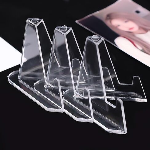 10PCS Triangle Display Stands Display Easel Holder Plastic Display Easel Rack for Gamr Card, Post Card, Medal in Saudi Arabia