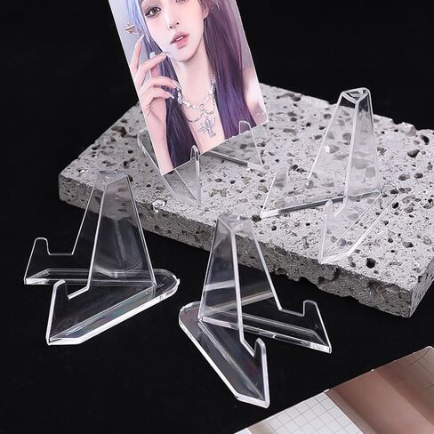 10PCS Triangle Display Stands Display Easel Holder Plastic Display Easel Rack for Gamr Card, Post Card, Medal in Saudi Arabia