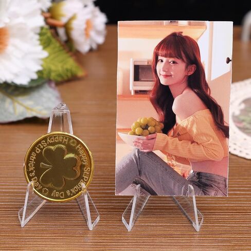 10PCS Triangle Display Stands Display Easel Holder Plastic Display Easel Rack for Gamr Card, Post Card, Medal in Saudi Arabia