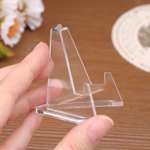 10PCS Triangle Display Stands Display Easel Holder Plastic Display Easel Rack for Gamr Card, Post Card, Medal in Saudi Arabia