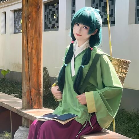Aicos MaoMao Cosplay Wigs for Women Dark Green Anime Wig with Bangs for Daily Hallloween Costume Party in Saudi Arabia