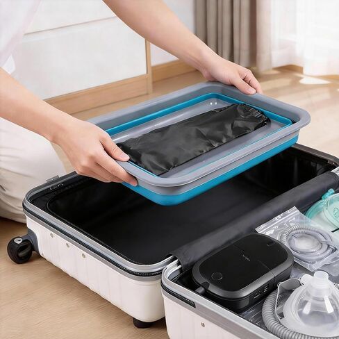 طقم تنظيف خرطوم وفرشاة قناع CPAP مع حوض غسيل قابل للطي، إسفنجة وتخزين، فرشاة خرطوم طويلة جدًا بطول 6.9 قدم، متوافقة مع خراطيم 15 مم و22 مم in Kuwait