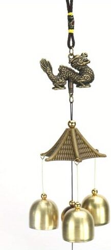 Antique Metal Chinese Dragon Bronze Wind Bell Hanging Feng Shui Shop Doorbell Hanging Wind Chime Buddha (Dragon) in Saudi Arabia