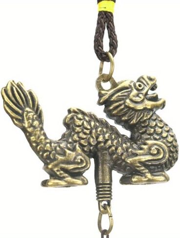 Antique Metal Chinese Dragon Bronze Wind Bell Hanging Feng Shui Shop Doorbell Hanging Wind Chime Buddha (Dragon) in Saudi Arabia