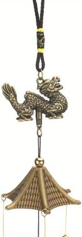 Antique Metal Chinese Dragon Bronze Wind Bell Hanging Feng Shui Shop Doorbell Hanging Wind Chime Buddha (Dragon) in Saudi Arabia