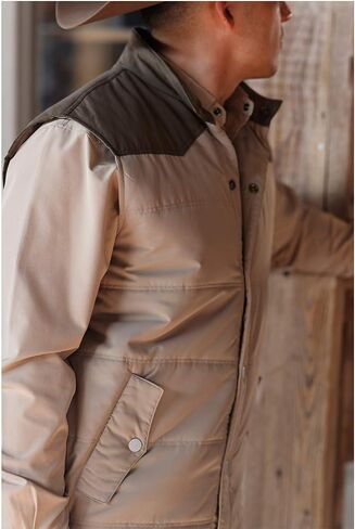 Lazy J Ranch Wear Retro Arena Vest - Brown - Men's Puffer Vest - Western Outerwear for Men in Saudi Arabia