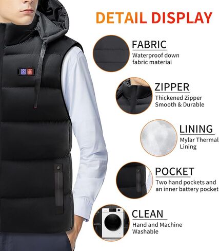 سترة ساخنة، سترة 11 منطقة ساخنة، سترة كهربائية دافئة سريعة التسخين 3s للرجال، لا تتضمن بطارية in Kuwait