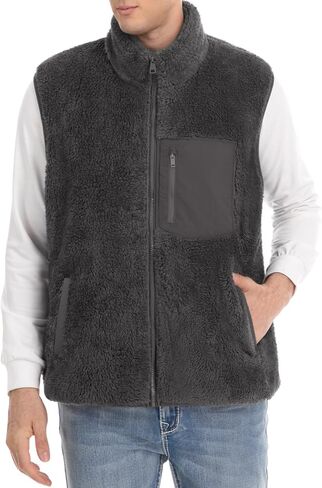 Men's Fleece Vest, Warm Polar Sleeveless Jacket Casual Lightweight Winter Outerwear in Saudi Arabia