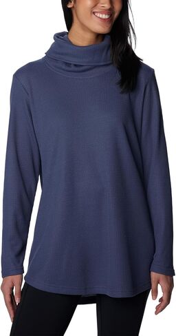 Columbia Women's Holly Hideaway Waffle Cowl Neck Pullover, Dark Stone, Small in Saudi Arabia