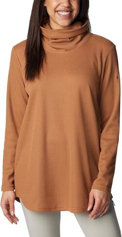 Columbia Women's Holly Hideaway Waffle Cowl Neck Pullover, Dark Stone, Small in Saudi Arabia
