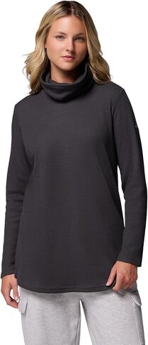 Columbia Women's Holly Hideaway Waffle Cowl Neck Pullover, Dark Stone, Small in Saudi Arabia