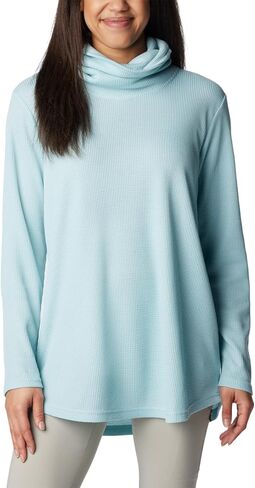 Columbia Women's Holly Hideaway Waffle Cowl Neck Pullover, Dark Stone, Small in Saudi Arabia