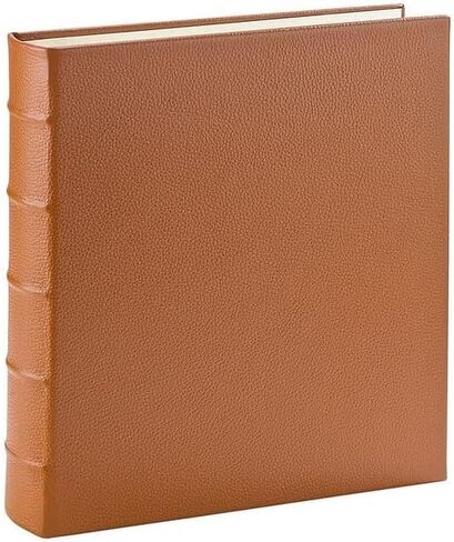 Large 3 - Ring Clear Pocket Album - Graphic Image Leather Photo Album - Archival Quality Clear Pages - Made in USA in Saudi Arabia