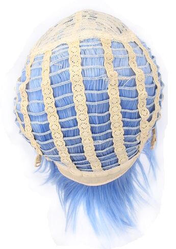 Simpleyourstyle Ice Blue Anime Cosplay Wigs Short Heat Resistant Synthetic Full Wigs for Men 30cm 11.8inch 160g in Saudi Arabia