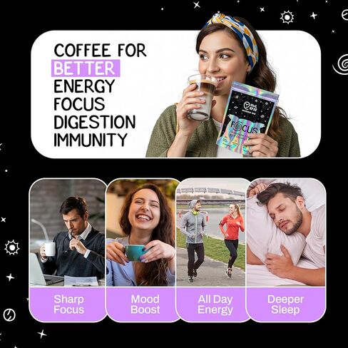 OwlRyze Mushroom Coffee Focus with Coconut Milk and 6 Adaptogenic Mushrooms, MCT Oil, Premium Instant Coffee for Better Energy, Focus, Digestion, Immunity with Lions Mane & Turkey Tail, 30 servings in Saudi Arabia