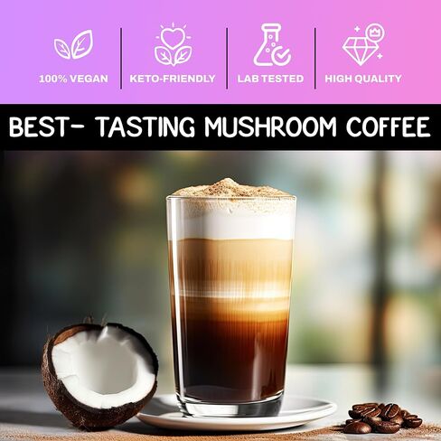 OwlRyze Mushroom Coffee Focus with Coconut Milk and 6 Adaptogenic Mushrooms, MCT Oil, Premium Instant Coffee for Better Energy, Focus, Digestion, Immunity with Lions Mane & Turkey Tail, 30 servings in Saudi Arabia