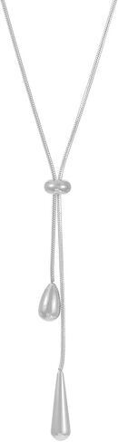 Lariat Y Drop Teardrop Pendant Necklace for Women Adjustable Minimalist Metal Chain Elegant Statement Choker Two Colors Gold Silver Gift Daily Wear in Saudi Arabia