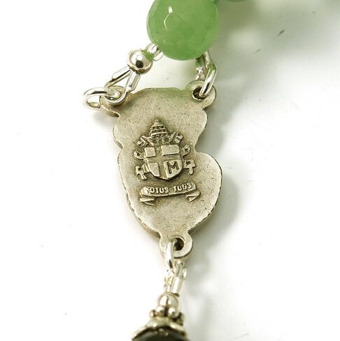 Catholic Prayer Beads Aventurine Agate Gemstone Rosary with Metal Cross Blessed with Anointing Oil (Not a Necklace) in Saudi Arabia