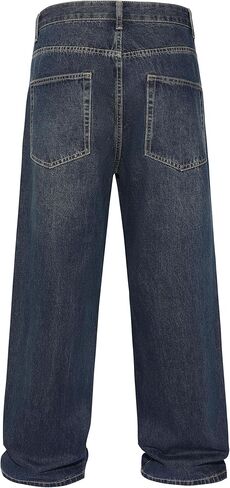 Men's Y2K Hip Hop Super Baggy Long Jeans Loose Fit Wide Leg Denim Pants Casual Streetwear Trousers in Saudi Arabia