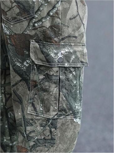 WDIRARA Men's Camo Cargo Jeans Straight Leg Streetwear Denim Pants with Flap Pockets in Saudi Arabia
