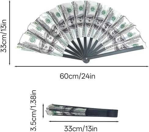 Decorative Folding Hand Fan, Rave Fan, Fans for Line Dancing, Money Fans, for Edm, Music Festival, Cosplay, Event, Party, Club, Dance, Decoration, Gift in Saudi Arabia