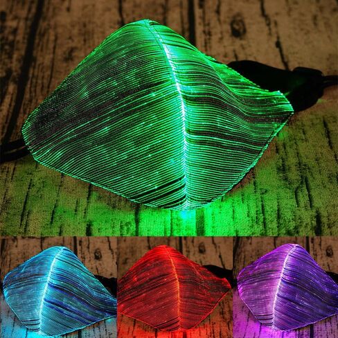 Colorful LED Light up Face Mask, Rechargeable Cordless Luminous Dust Mask, Optical Costume for Party Dance Rave in Saudi Arabia