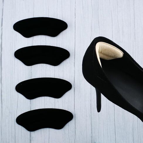 4 Pcs Heel Pads for Shoes Heel Grips Liner Cushions Inserts for Loose Shoes Heel Pads Snugs for Shoe Too Big Men Women Stop Heel Slip and Blister(Black) in Saudi Arabia
