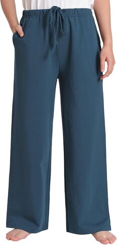 Weintee Women's Petite Lounge Pants Cotton Pajama Bottoms Wide Leg in Saudi Arabia