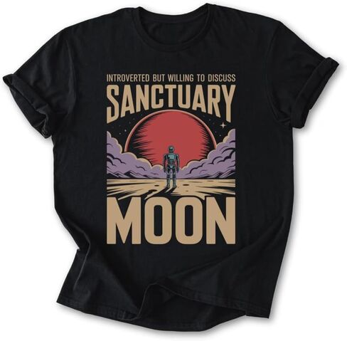 تي شيرت Introvert Sanctuary Moon - تي شيرت كتاب الخيال العلمي المستوحى من يوميات Murderbot للجماهير in Kuwait