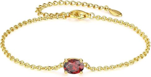 Birthstone Gold Bracelets for Women, Non-Tarnish Dainty 14K Gold Plated Bracelet Stack, Trendy Stackable Chain with Zircon Birthstone for Women Jewelry Gifts for Mom and Best Friend in Saudi Arabia