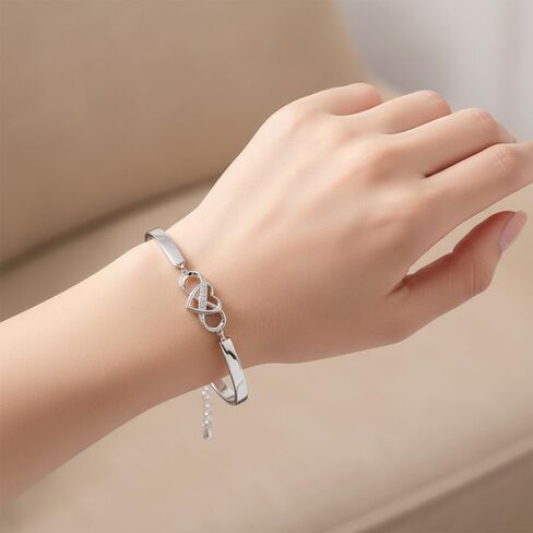 سوار LUXUS™ To My Daughter Infinity - سوار من الفضة الإسترليني قابل للتعديل للنساء والفتيات مع بطاقة رسالة عاطفية، هدية ذات معنى للحب والتشجيع في صندوق هدايا in Kuwait