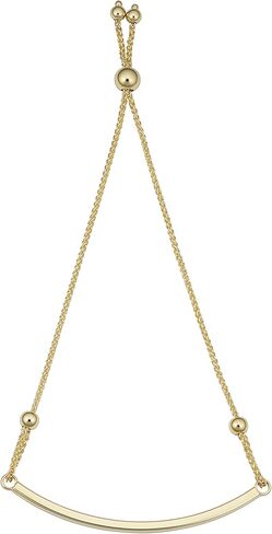 Kooljewelry 14k Yellow Gold Curved Bar Bolo Bracelet in Saudi Arabia