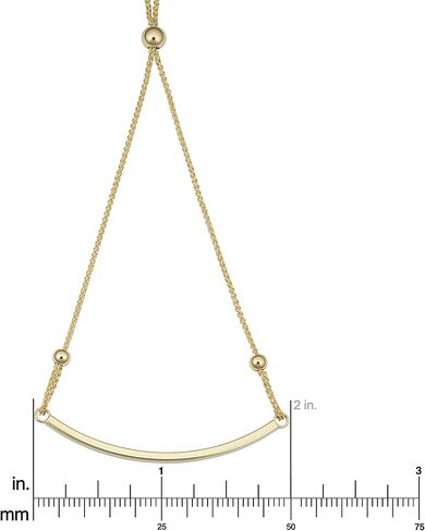 Kooljewelry 14k Yellow Gold Curved Bar Bolo Bracelet in Saudi Arabia