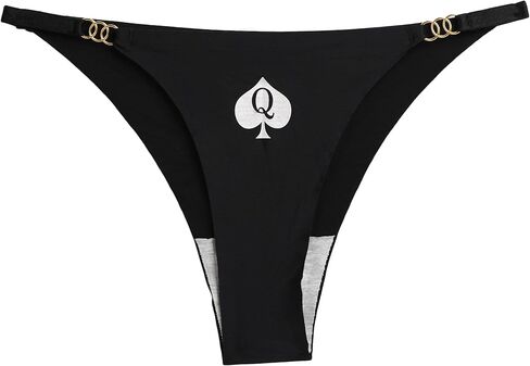 Queen of Spades Underwear for Women – Black Sleek Panty with Classy Queen of Spades Design in Saudi Arabia