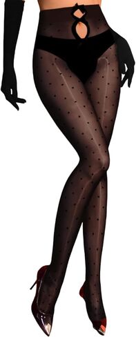 Shimmer Polka Dot Tights,Bow Cut Out Sexy Pantyhose For Women,Sheer Shiny Stockings Valentines Day Fits 00-6 in Saudi Arabia