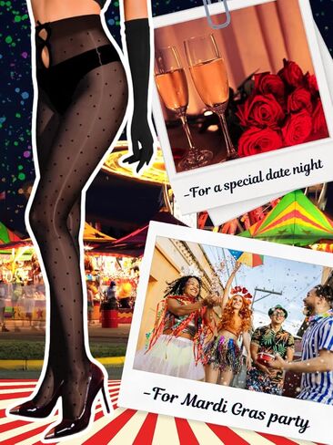 Shimmer Polka Dot Tights,Bow Cut Out Sexy Pantyhose For Women,Sheer Shiny Stockings Valentines Day Fits 00-6 in Saudi Arabia