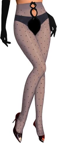 Shimmer Polka Dot Tights,Bow Cut Out Sexy Pantyhose For Women,Sheer Shiny Stockings Valentines Day Fits 00-6 in Saudi Arabia