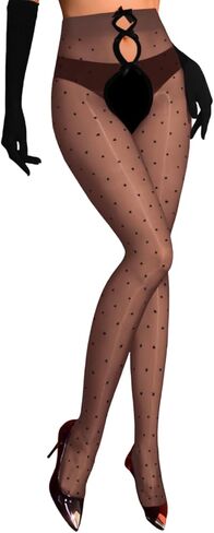 Shimmer Polka Dot Tights,Bow Cut Out Sexy Pantyhose For Women,Sheer Shiny Stockings Valentines Day Fits 00-6 in Saudi Arabia