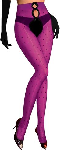 Shimmer Polka Dot Tights,Bow Cut Out Sexy Pantyhose For Women,Sheer Shiny Stockings Valentines Day Fits 00-6 in Saudi Arabia