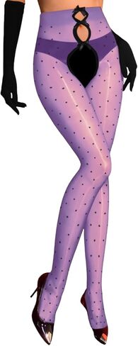 Shimmer Polka Dot Tights,Bow Cut Out Sexy Pantyhose For Women,Sheer Shiny Stockings Valentines Day Fits 00-6 in Saudi Arabia