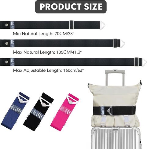 2 Pack Travel Belt for Luggage Over Handle(Black)+Travel Belt for Luggage Over Handle(Red) in Saudi Arabia