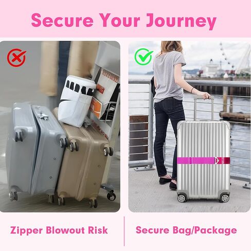 2 Pack Travel Belt for Luggage Over Handle(Black)+Travel Belt for Luggage Over Handle(Red) in Saudi Arabia