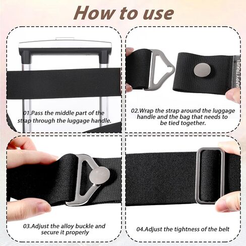 2-in-1 Travel Belt for Luggage Add a Bag Luggage Straps Adjustable Suitcase Straps Suitcase Belts with Alloy Buckle Elastic Bungees Belt for Airport Travel Accessories Carry On Bag Women Men in Saudi Arabia