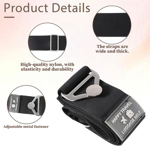 2-in-1 Travel Belt for Luggage Add a Bag Luggage Straps Adjustable Suitcase Straps Suitcase Belts with Alloy Buckle Elastic Bungees Belt for Airport Travel Accessories Carry On Bag Women Men in Saudi Arabia