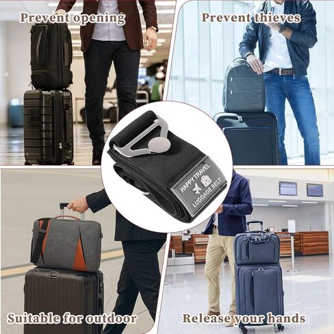 2-in-1 Travel Belt for Luggage Add a Bag Luggage Straps Adjustable Suitcase Straps Suitcase Belts with Alloy Buckle Elastic Bungees Belt for Airport Travel Accessories Carry On Bag Women Men in Saudi Arabia