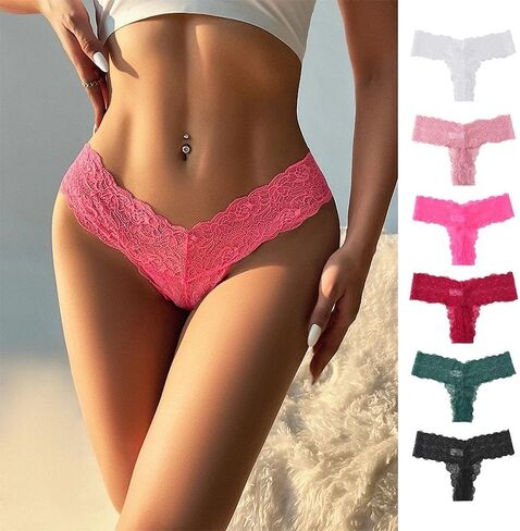 Women Lace Thong Sheer Mesh Low Waist Smooth Fit Lightweight Intimate Underwear Slim Silhouette Daily Wear Style in Saudi Arabia