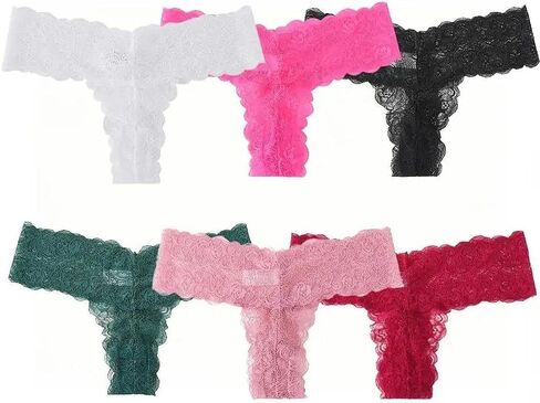 Women Lace Thong Sheer Mesh Low Waist Smooth Fit Lightweight Intimate Underwear Slim Silhouette Daily Wear Style in Saudi Arabia