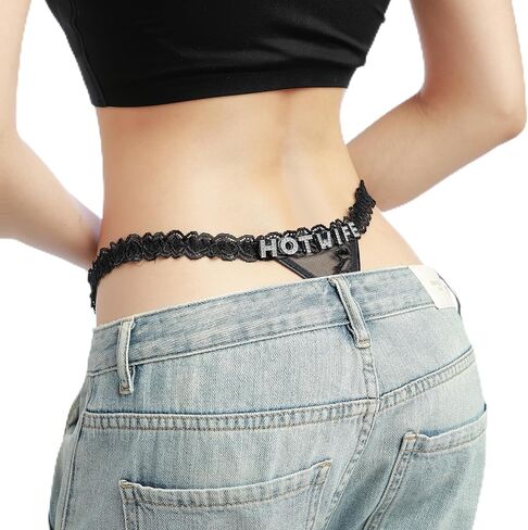 الملابس الداخلية HOTWIFE - اللباس الداخلي للزوجة من الدانتيل الأحمر أو الأسود مع أحجار الراين الساحرة ذات الحروف المتلألئة in Kuwait