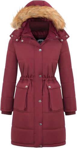 Garemcy Women's Winter Coat Water Resistant Long Puffer Jacket Fur-trim Hooded Parka in Saudi Arabia